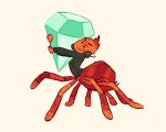  2022 anthro arachnid arachnid_taur arthropod arthropod_taur bottomless clothed clothing diamond_(gem) dreamworks eyelashes female fluttershythekind ftk_artist fur gem headgear headphones headset hi_res holding_object hoodie ms._tarantula_(the_bad_guys) mygalomorph orange_body orange_fur simple_background solo spider spider_taur tarantula tarantula_taur taur the_bad_guys tooth_gap topwear 