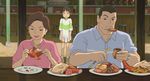  chopsticks food ghibli ogino_akio ogino_chihiro ogino_yugo sen_to_chihiro_no_kamikakushi stools 