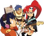  guitar headphones kamina megane simon tengen_toppa_gurren_lagann vector yoko 