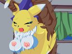  bb breasts covering digimon furry large_breasts monster nipples nude renamon sex tail 
