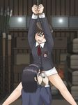  arms_up bdsm bondage bottomless bound bound_hands bound_wrists evil_grin evil_smile femdom forced grin gym_storeroom legs_held_open legs_spread poke poking pussy rope school school_uniform schoolgirl shaved_pussy short_hair smile spread_legs undressing you_gonna_get_raped yuri 