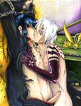  2boys allen_walker arms_above_head arms_up bdsm blush bondage bound chained chains d.gray-man erection instrument kanda_yuu kiss kissing long_hair male male_focus multiple_boys nipples open_clothes open_shirt penis piano scar scars shirt shirtless tattoo timcanpy uncensored voyeurism white_hair yaoi 