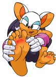  5_toes anthro barefoot bat_wings chiropteran clothing feet female foot_focus hi_res humanoid_feet lipstick makeup mammal membrane_(anatomy) membranous_wings rouge_the_bat salmacisreptile sega soles solo sonic_the_hedgehog_(series) toes wings 