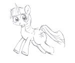  blush bodily_fluids equid equine female feral friendship_is_magic hasbro horn leo19969525 mammal monochrome my_little_pony running sketch solo sweat tongue tongue_out twilight_sparkle_(mlp) unicorn 