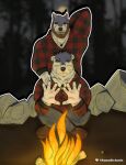  absurd_res anthro bonfire camping fire hi_res invalid_tag kuma_richards male male/male mammal night polar_bear romantic romantic_couple solo ursid ursine 