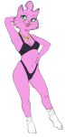  anthro bojack_horseman bra clothing dbaru domestic_cat felid feline felis female footwear fur green_eyes hi_res jewelry mammal mature_anthro mature_female necklace netflix open_mouth pink_body pink_fur princess_carolyn socks solo thong underwear whiskers 