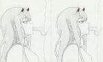  :&gt;= darling_in_the_franxx drawing fellatio highres oral sex zero_two_(darling_in_the_franxx) 