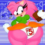  2022 3barts 4k absurd_res accessory anthro big_breasts big_butt blush bottomwear breasts butt classic_amy_rose classic_sonic_(universe) clothing curvy_figure detailed_background dialogue digital_media_(artwork) dot_eyes dress english_text eulipotyphlan eyelashes female fingers floating_hands fur gloves hair handwear headband hedgehog hi_res hourglass_figure huge_butt lips long_hair looking_back mammal miniskirt multicolored_body multicolored_fur panties pink_body pink_fur pink_hair rear_view sega simple_eyes skirt solo sonic_the_hedgehog_(series) stamp tan_body tan_fur text thick_thighs tongue two_tone_body two_tone_fur underwear voluptuous wide_hips 