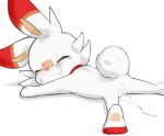  blush bodily_fluids cum cum_in_pussy cum_inside eyes_closed female fur genital_fluids low_res lying nintendo pok&eacute;mon pok&eacute;mon_(species) pphile scorbunny simple_background solo tears video_games white_background white_body white_fur 