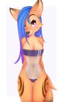  anthro black_eyebrows black_eyelashes blep blue_hair breasts butt_from_the_front canid canine cleavage clothed clothing eyebrows eyelashes female fox front_view fur gris_swimsuit hair hi_res mammal meme meme_clothing navel omiart one-piece_swimsuit orange_body orange_ears orange_fur orange_tail pink_tongue portrait swimwear three-quarter_portrait tongue tongue_out translucent translucent_clothing translucent_swimwear 