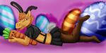  anthro bunny_costume carrot clothing costume easter_egg equid equine estar food girly hi_res horse invalid_tag male mammal plant solo theslimedragon tongue tongue_out vegetable 