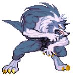  8woofy alpha_channel animal_genitalia animated anthro bald_crotch balls bared_teeth blue_body bouncing bouncing_balls canid canine canis capcom darkstalkers digital_media_(artwork) edit fighting_game fighting_pose fully_sheathed fur genitals gloves_(marking) gums jon_talbain kung_fu leg_markings low_res male mammal markings muscular muscular_male nude nude_edit pixel_(artwork) pixel_animation pose sheath simple_background snarling socks_(marking) solo sprite tail_motion transparent_background video_games were werecanid werecanine werewolf white_body white_fur wolf 