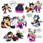  absurd_res anthro big_breasts big_butt breasts butt canid canine chiropteran cleavage clothed clothing duo fan_character female fox hi_res male mammal omegasunburst revenge rouge_the_bat sega sonic_the_hedgehog_(series) spanking wide_hips 