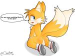  absurd_res anthro balls blush butt canid canine cloudeon digital_media_(artwork) fox fur genitals hi_res looking_at_viewer male mammal miles_prower nude sega simple_background smile solo sonic_the_hedgehog_(series) text video_games 