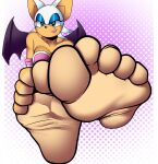  anthro barefoot blue_eyes breasts chiropteran cyborg-steve feet female foot_focus hi_res mammal rouge_the_bat sega soles solo sonic_the_hedgehog_(series) toes 