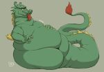  2022 asian_mythology belly big_belly dojo_kanojo_cho dragon dragontzin east_asian_mythology eastern_dragon facial_hair goatee hi_res male mythology overweight scalie serpentine solo xiaolin_showdown 