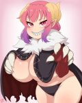  animal_humanoid big_breasts breasts claws cloak clothing covering covering_breasts dalley-the-alpha dragon dragon_humanoid female hair hand_on_breast hi_res horn huge_breasts humanoid humanoid_pointy_ears ilulu looking_at_viewer miss_kobayashi&#039;s_dragon_maid multicolored_hair panties pink_eyes smile solo thick_thighs two_tone_hair underwear white_body white_skin 
