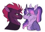  absurd_res alpha_channel blue_eyes broken_horn chest_tuft duo equid equine eye_scar eyelashes facial_scar female friendship_is_magic fur hasbro head_tuft hi_res horn mammal my_little_pony my_little_pony:_the_movie_(2017) purple_body purple_fur scar tempest_shadow_(mlp) tuft twilight_sparkle_(mlp) unicorn venommocity winged_unicorn wings 