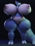  3d_(artwork) anthro big_breasts big_tail blender_(software) blue_body blue_eyes blue_skin breast_squish breasts darkdraketom digital_media_(artwork) female genitals holding_breast huge_breasts looking_at_viewer multicolored_body nidoqueen nintendo pok&eacute;mon pok&eacute;mon_(species) pussy simple_background solo squish thick_thighs two_tone_body video_games 