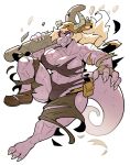  2022 3_toes absurd_res anthro armor breasts cass_(simplifypm) ceehaz claws cleavage clothed clothing dragon feet female finger_claws hi_res lavender_scales purple_body purple_scales scales scalie scar simple_background solo toe_claws toes tools torn_clothing white_background wrench 