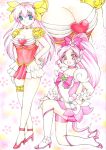  ai_tenshi_densetsu_wedding_peach cure_blossom hanasaki_momoko hanasaki_tsubomi heartcatch_precure! inunekochan magical_girl pink_hair precure traditional_media watercolor_pencil_(medium) 