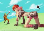  2boys animal_costume ass boy_cow bucket cow_costume cow_horns cow_print cow_suit cow_tail gaara gocchin horns male male_focus multiple_boys naruto red_hair tail uzumaki_naruto yaoi 