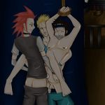  3boys anal artist_request ass axel barefoot blond blonde_hair bondage bound_wrists boy_rape clothed_on_nude cmnm cry demyx double_anal gag group_sex hanging kingdom_hearts male male_only nude pence penis rape red_hair rope strung_up tape tapegag threesome yaoi 