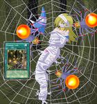  black_magician_girl dark_magician_girl duel_monster female full_body mummification solo spider_web tentacle tentacles web yu-gi-oh! yuu-gi-ou_duel_monsters 