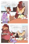  2021 anthro appliance ash_(abz) biped blue_eyes canid canine canis chair comic dialogue digital_media_(artwork) fennec fink_(artist) fluffy fluffy_tail fox furniture green_eyes group hi_res kali_(artist) kitchen_appliance long_tail mammal microwave_oven miko_(abz) mink mustelid musteline plushie smile speech_bubble trio true_musteline wolfe zee_(abz) 