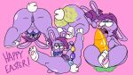  16:9 2022 anal anal_beads anal_penetration anthro blush bodypaint bunny_enid butt carrot cartoon_network easter enid_(ok_k.o.!_lbh) female food genitals hi_res holidays jones_boi ok_k.o.!_let&#039;s_be_heroes pawpads penetration pink_background plant pussy sex_toy simple_background solo twerking vegetable widescreen 
