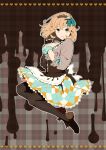  1girl blonde_hair closed_mouth dress full_body hair_ornament looking_at_viewer mifuta natalia_luzu_kimlasca_lanvaldear pantyhose shoes short_hair sleeves_past_elbows solo tales_of_(series) tales_of_the_abyss 