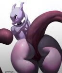  animal_humanoid anthro anus big_breasts blush breasts butt collar female genitals hi_res humanoid kranson legendary_pok&eacute;mon mammal mammal_humanoid mewtwo multicolored_body nintendo nude open_mouth plump_labia pok&eacute;mon pok&eacute;mon_(species) pussy simple_background solo thick_tail thick_thighs video_games wide_hips 