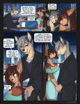  2021 anthro canid canine canis clothed clothing comic conditional_dnp dialogue digital_media_(artwork) duo english_text female fur hair hi_res jackal joshua_(ghostbane) male mammal scappo text tsenaya wolf 