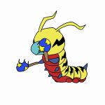  animated antennae_(anatomy) arthropod bandai_namco beak blue_beak caterpillar digimon digimon_(species) eyeless feral insect instrument_(disambiguation) kunemon larva maraca musical_instrument percussion_instrument segmented_body senri_(pixiv) shaking yellow_body 