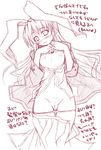  animal_ears breasts bunny_ears kisairo_kaede monochrome nipples open_clothes open_shirt panties panty_pull pussy reisen_udongein_inaba shirt small_breasts solo touhou underwear 