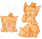  anthro breast_play breasts bucket catte_(kaiju_paradise) container domestic_cat duo felid feline felis female fur gootraxian hi_res kaiju_paradise kemono male male/female mammal orange_body orange_fur roblox sex standing titfuck unknown_artist 