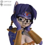  3d_(artwork) absurd_res alpha_channel anthro blue_body blue_eyes bra canid canine clothing digital_media_(artwork) eyewear female fox freckles gem glasses hand_on_cheek hi_res highwizard jewelry kippykip krystal looking_at_viewer mammal nintendo simple_background solo star_fox transparent_background underwear video_games 