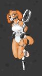  absurd_res anthro bdsm bondage bondage_furniture bound canid canine canis clothed clothing cockapoo diaper domestic_dog female gag hi_res mammal mixed_breed oxytoto paw_patrol restraints shirt skye_(paw_patrol) solo topwear 
