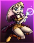  2022 absurd_res activision anthro bianca_(spyro) blonde_hair blue_eyes blush breasts cloak clothing digital_media_(artwork) female footwear fur hair hi_res lagomorph leporid mammal open_mouth rabbit solo spyro_the_dragon video_games viroveteruscy wand 