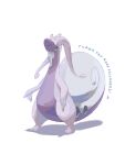  closed_eyes closed_mouth commentary_request highres hisuian_goodra milestone_celebration mokuzou_(moku_ssbu) no_humans pokemon pokemon_(creature) smile solo standing thank_you white_background 