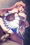 1boy 1girl arriet_(shingeki_no_bahamut) bangs blush breasts breasts_out clothed_female_nude_male clothed_sex dress elbow_gloves gloves granblue_fantasy hetero jonylaser large_breasts long_hair nipples nude open_mouth penis pussy red_eyes red_hair sex sex_from_behind shingeki_no_bahamut spread_legs tearing_up testicles thighs tiara vaginal white_dress white_gloves 