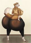  absurd_res anthro big_breasts big_butt bottomwear breasts brown_body brown_eyes brown_fur brown_nose butt butt_grab canid canine canis clothed clothing domestic_dog feet female fluffy fluffy_tail from_behind_position fur hand_on_butt herm herm/female hi_res hindpaw huge_breasts huge_butt huge_thighs hyper hyper_butt intersex intersex/female looking_back mammal multicolored_body multicolored_fur muscle_shirt pants partially_clothed paws pinup pose presenting presenting_hindquarters raised_tail rear_view rhynobullraq rumpty_bumpty seductive sex sexy_eyes smile solo squish thick_thighs two_tone_body two_tone_fur wide_hips 