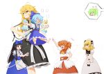  5girls angry barefoot black_bow black_dress black_hair black_ribbon blonde_hair blue_bow blue_dress blue_hair blue_headwear bow cirno collared_shirt dress esthoric fairy_wings frilled_dress frilled_shirt_collar frills hair_bow highres ice ice_wings kirisame_marisa long_dress long_hair luna_child melting multiple_girls pinafore_dress puffy_short_sleeves puffy_sleeves red_dress red_hair red_ribbon ribbon shirt short_hair short_sleeves star_sapphire sunny_milk touhou water water_drop white_bow white_dress white_headwear wings yellow_eyes 