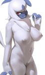  absol anthro areola big_breasts breasts female hi_res looking_at_viewer nintendo nipples pok&eacute;mon pok&eacute;mon_(species) smewed smile solo thick_thighs video_games white_areola white_nipples 