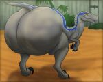  absurd_res big_butt blue_(jurassic_world) blue_markings bubble_butt butt carnivore containment containment_cell dinosaur dromaeosaurid enormous female feral from_behind_position glistening glistening_butt grey_body grey_scales hi_res huge_butt huge_thighs hyper hyper_butt jurassic_park jurassic_world looking_at_butt looking_back markings massive_ass multicolored_body open_mouth pinup pose presenting presenting_hindquarters rear_view reptile rhynobullraq rumpty_bumpty scales scalie sex sexy_eyes smile solo theropod thick_thighs two_tone_body universal_studios velociraptor wide_hips yellow_eyes 