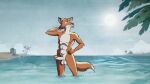  anthro balls beach canid canine crayzee609 detailed_background edit edited_screencap erection foreskin fox fur genitals hand_on_hip henry_(old_speckled_hen) male mammal muscular muscular_male old_speckled_hen orange_body orange_fur penis seaside solo 