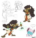  animancer chibi hi_res kobold magic magic_user mocha poison poofy_hair 