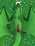  absurd_res animal_genitalia animal_penis anus balls belly_scales blonde_hair blonde_mane bodily_fluids claws cum cum_on_chest cum_on_penis cum_on_self detailed_background digital_media_(artwork) dragon erection feet feral flower gem genital_fluids genitals grass green_body green_scales green_wings hair hi_res horn knot legs_up looking_at_viewer lying male mane membrane_(anatomy) membranous_wings on_back outside penis plant red_penis rmmlusitania scales sheath solo teeth toe_claws toes white_horn wings yellow_eyes 