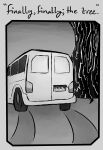  absurd_res car comic desert digital_media_(artwork) english_text greyscale halcyon_(series) hi_res lost_andsafe medium_truck monochrome not_furry outside plant simple_background sky text tree truck_(vehicle) van vehicle zero_pictured 