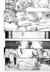  ass barefoot berserk breast_grab breasts comic farnese feet fire fireplace grabbing greyscale masturbation medium_breasts miura_kentarou monochrome pajamas panties pants_pull panty_pull solo underwear 